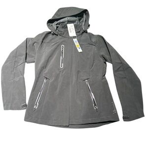 Ladies Fit Black Hooded Jacket